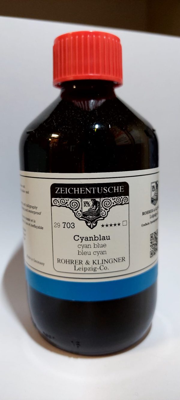 ROHRER KLİNGNER KALİGRAFİ ÇİNİ MÜREKKEBİ 250 ml CYANBLAU 703