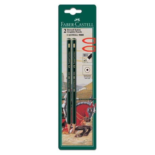 Faber Castell Dereceli Kurşun Kalem 2’li 2B-HB 9000