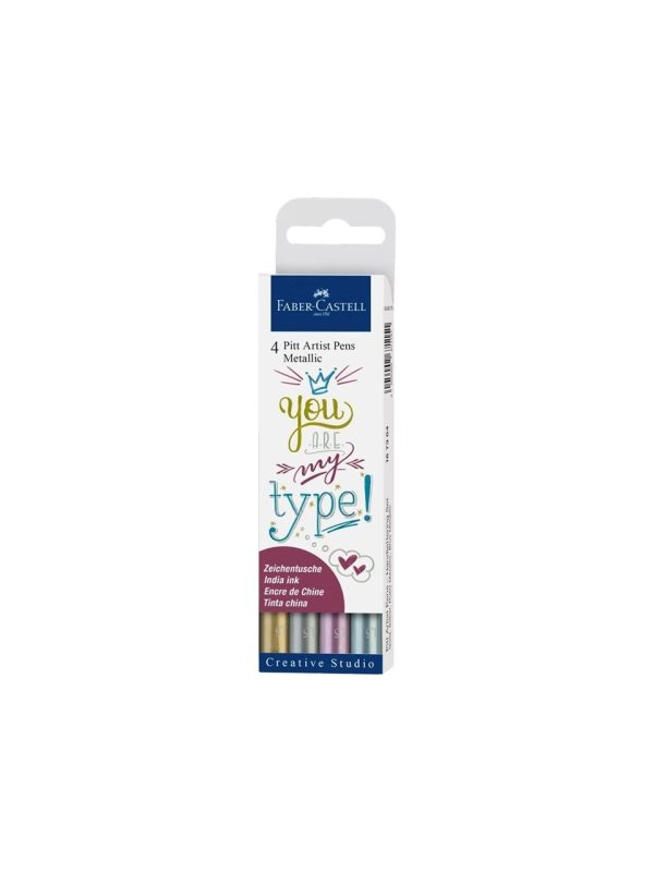 Faber-Castell Pitt Artist Pen Kaligrafi Seti Metalik 4lü